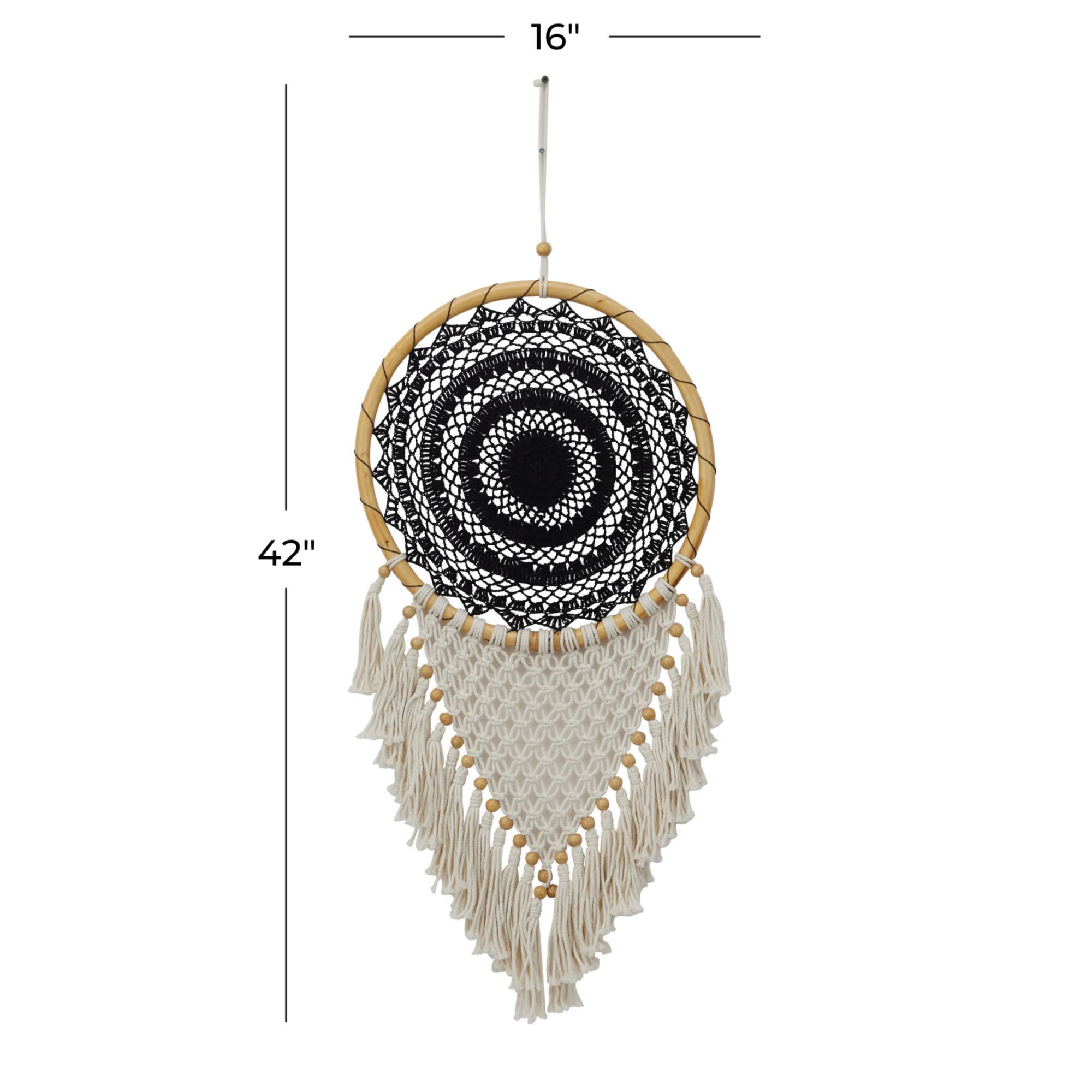 Black Cotton Bohemian Dreamcatcher Wall Decor 16" x 0" x 42"